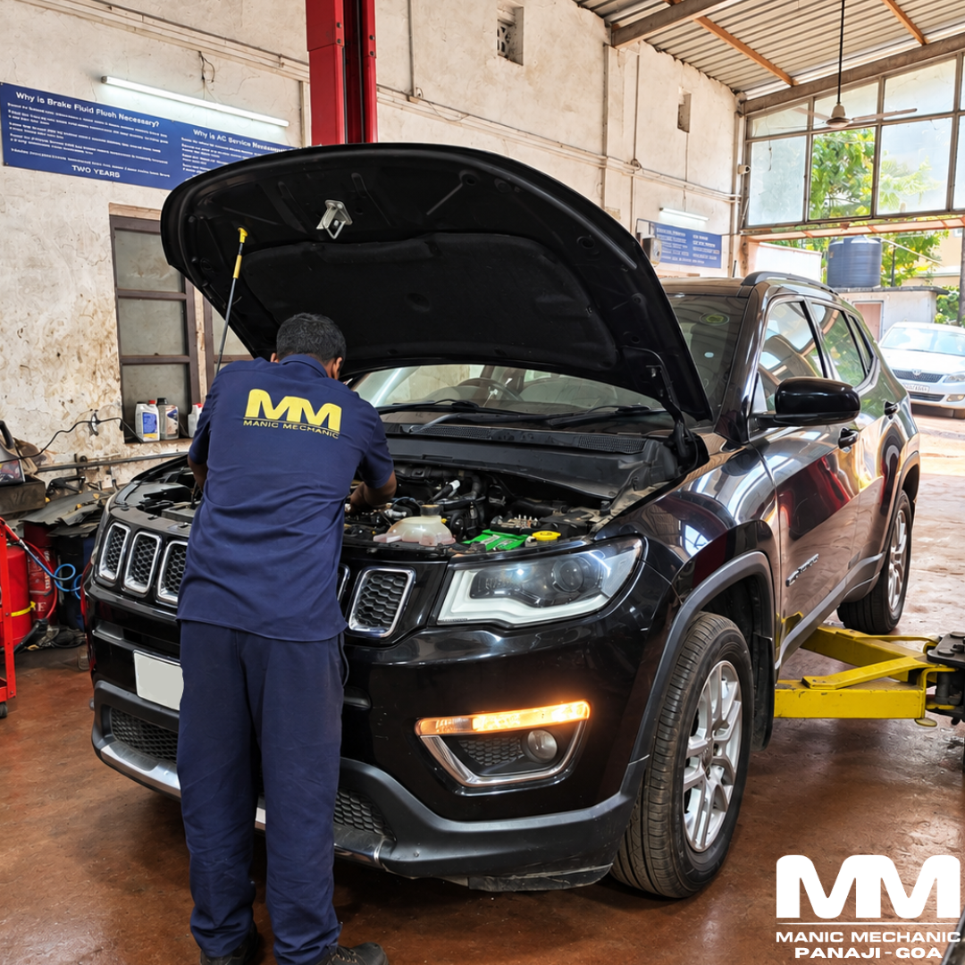 Jeep Compass at the Manic Mechanic workshop