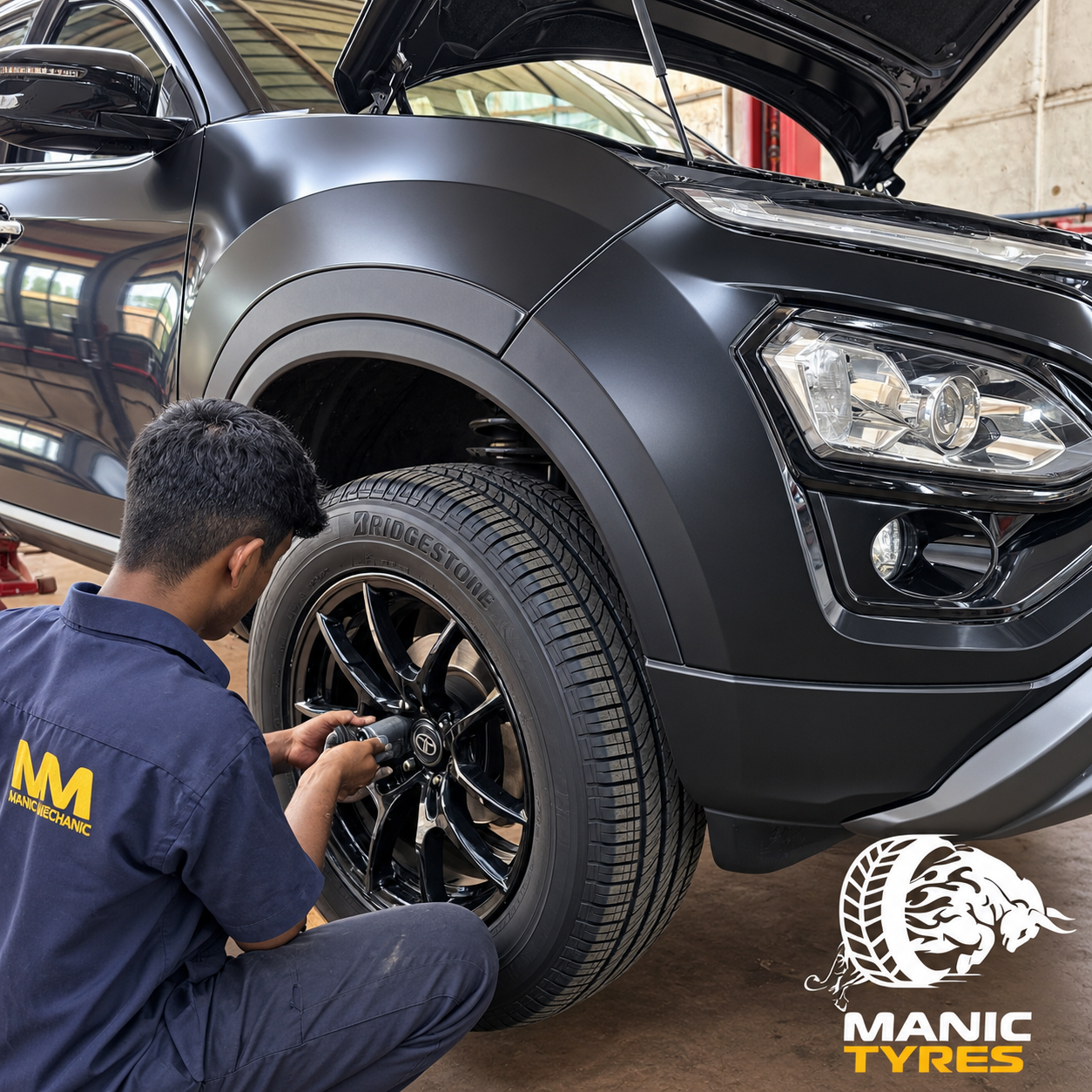 Wheel service at the Manic Mechanic workshop